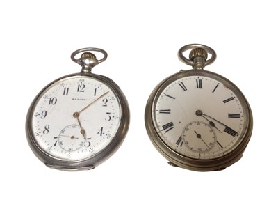 Lot 189 - Zenith continental silver Grand Prix Paris 1900 pocket watch and an Ally Sloper pocket watch