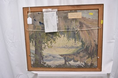 Lot 1066 - Paul Earee (1888-1968) oil on board - Ladies Bridge, 41cm x 48cm, landscape study verso, Gainsborough's House Exhibition label verso, with certification from the artist's daughter (Joan Ascot), fra...