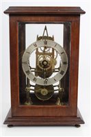 Lot 811 - 19th century skeleton Clocksck with Silverered...