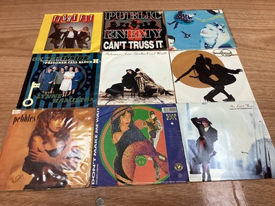 Lot 2221 - Box of 7" picture sleeves (45s), including Iggy and the Stooges, Pet Shop Boys, Fun Boy Three, etc