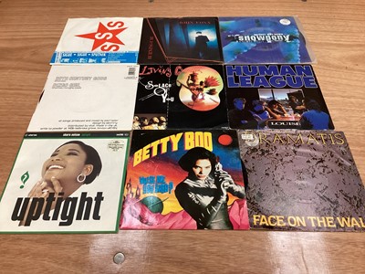 Lot 2221 - Box of 7" picture sleeves (45s), including Iggy and the Stooges, Pet Shop Boys, Fun Boy Three, etc