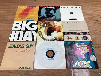 Lot 2221 - Box of 7" picture sleeves (45s), including Iggy and the Stooges, Pet Shop Boys, Fun Boy Three, etc