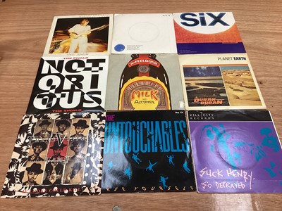 Lot 2221 - Box of 7" picture sleeves (45s), including Iggy and the Stooges, Pet Shop Boys, Fun Boy Three, etc