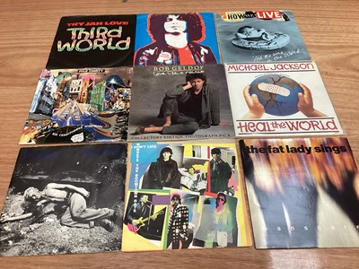 Lot 2221 - Box of 7" picture sleeves (45s), including Iggy and the Stooges, Pet Shop Boys, Fun Boy Three, etc