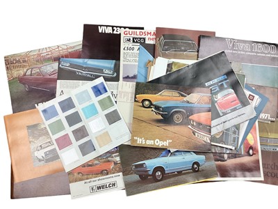 Lot 2165 - Collection of 1960s and 70s Vauxhall and Opel sales brochures, price lists and related ephemera, (approximately 20 brochures).