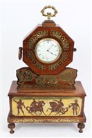 Lot 812 - 19th century mantel Clocksck with Silverered...