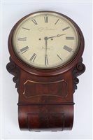 Lot 813 - 19th century drop-dial wall Clocksck with 12...