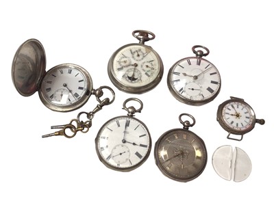 Lot 198 - Group of Victorian and later silver cased pocket and fob watches (6)