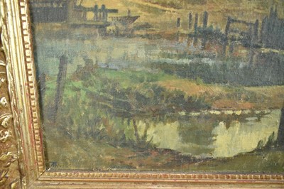 Lot 1082 - Grace Tucker (20th Century) oil on canvas board - St Gregory's Sudbury, monogrammed lower left, 45cm x 35cm, New English Art Club label verso, framed