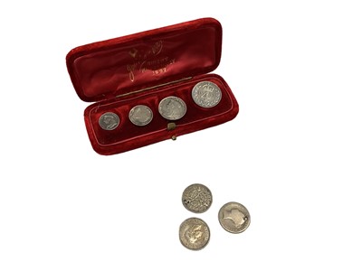 Lot 516 - G.B. - Four coin silver Maundy set in plush red case of issue 'Jubilee Year'