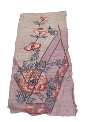 Lot 2131 - 1920s saleman's samples of beaded designs on silk chiffon panels (6)