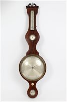 Lot 823 - Early 19th century banjo barometer thermometer...