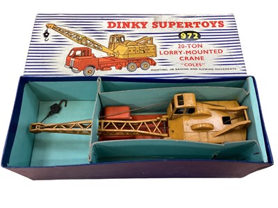 Lot 2018 - Dinky Foden Flat Truck with chains |No.905 & Coles 20-ton Lorry-Mounted Crane No.972, both boxed (2)