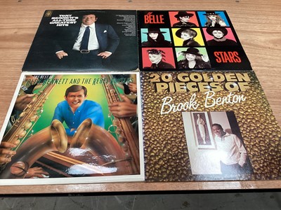 Lot 2243 - Three retro storage units of LP records including Pat Benatar, Cliff Bennet and the Rebel Rousers, Tony Bennett, Dave Berry, Elkie Brook and Long John Baldry