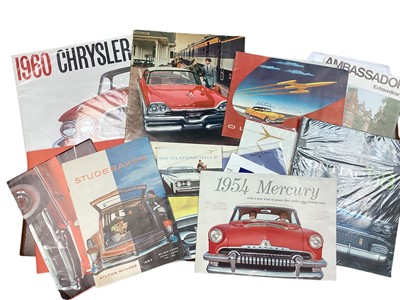 Lot 2186 - Collection of mainly 1950s and early 1960s American car sales brochures to include Chrysler, Oldsmobile and Ford (approximately 18 brochures).