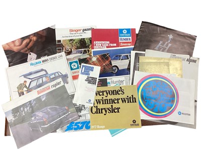 Lot 2190 - Collection of 1960s and 70s Rootes Group sales brochures to include Hillman, Humber and Sunbeam (approximately 13 brochures).