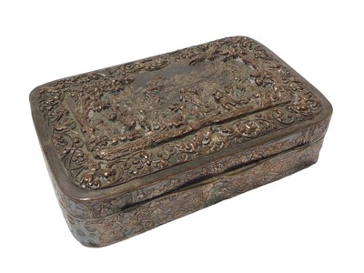 Lot 275 - Silverplate on copper velvet lined jewellery casket