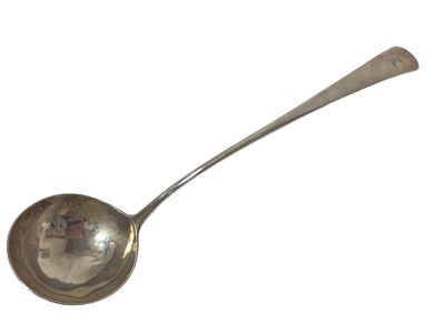 Lot 278 - George III Scottish silver old English pattern soup ladle