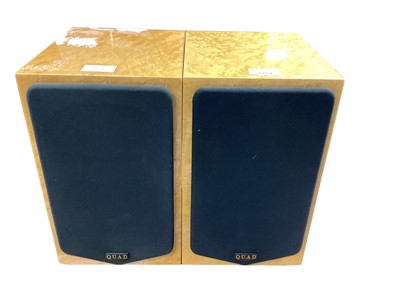 Lot 2264 - Pair of Quad 77-11 stereo speakers in birds eye maple cases