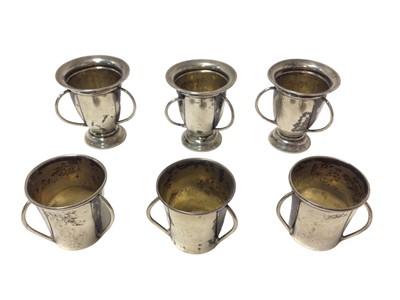 Lot 284 - Group of six  Edwardian miniature silver cups