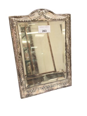 Lot 263 - George V silver dressing table mirror with easel back, (Birmingham 1910).