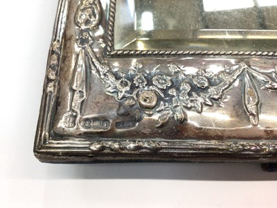 Lot 263 - George V silver dressing table mirror with easel back, (Birmingham 1910).