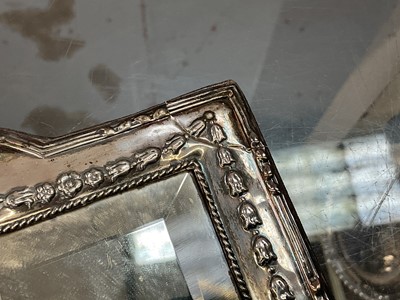 Lot 263 - George V silver dressing table mirror with easel back, (Birmingham 1910).