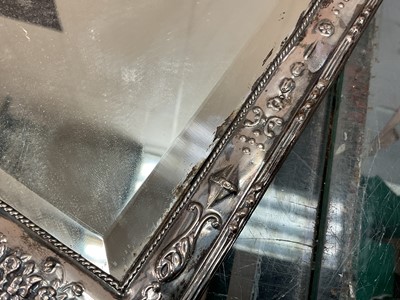Lot 263 - George V silver dressing table mirror with easel back, (Birmingham 1910).