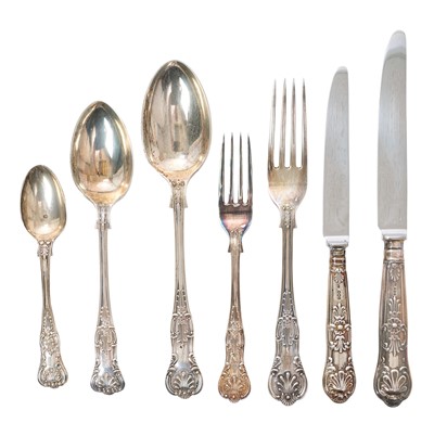 Lot 325 - Silver canteen of cutlery - six place setting