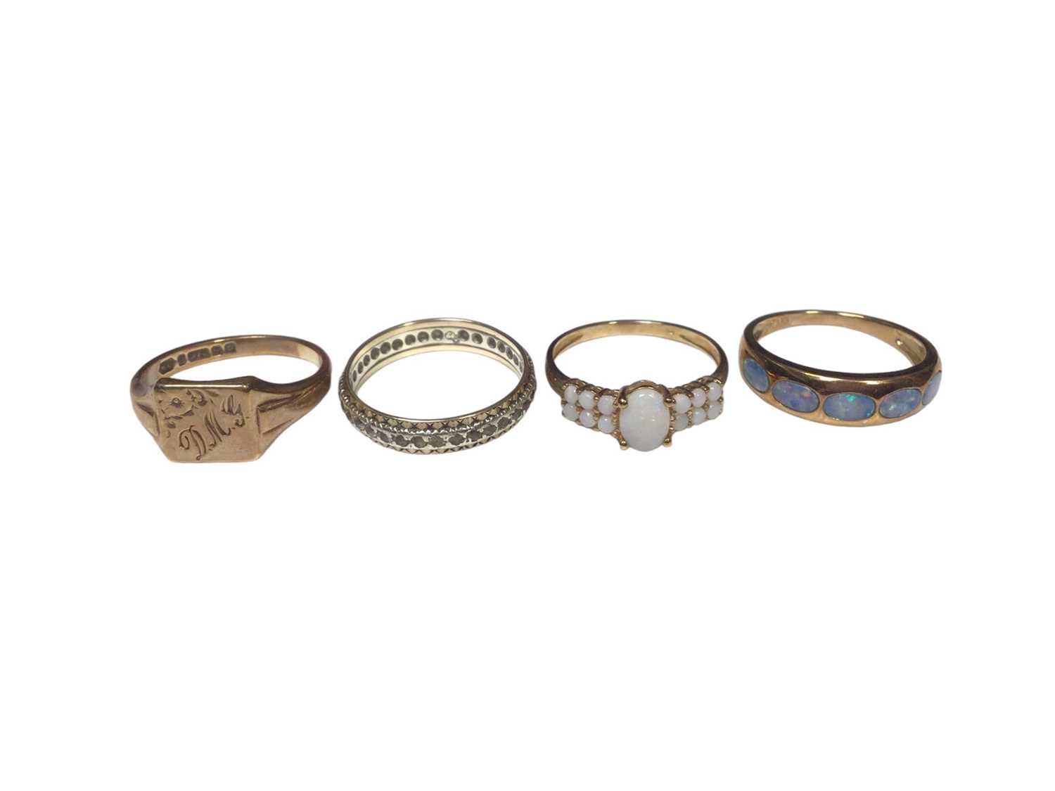 Lot 255 - Four 9ct gold rings