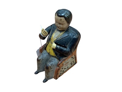 Lot 2594 - Late 19th century American cast iron Tammany mechanical money bank, in the form of a well-dressed seated gentleman, based upon the notoriously corrupt New York politician Boss Tweed, marked Hall’s...