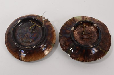 Lot 77 - Two small antique Palissy ware majolica pottery plates - M Mafra, Portugal (2)