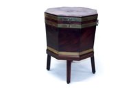 Lot 1406 - George III mahogany brass bound octagonal...
