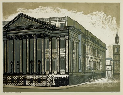 Lot 1126 - *Edward Bawden (1903-1989) signed limited edition artists proof linocut - The Mansion House, 33/75, 52cm x 67.5cm, in glazed frame