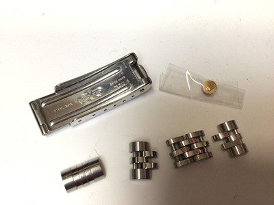 Lot 292 - Rolex stainless steel links, crown and clasp for a ladies wristwatch