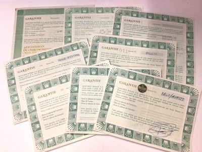 Lot 293 - Eight Rolex guarantees for various Rolex watches