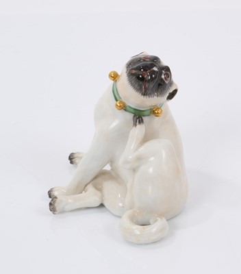 Lot 124 - Meissen porcelain pug figure