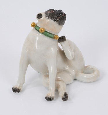 Lot 124 - Meissen porcelain pug figure