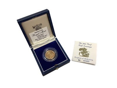 Lot 524 - G.B. - Gold Proof Half Sovereign 1986 (1 coin) boxed with certificate of authenticity