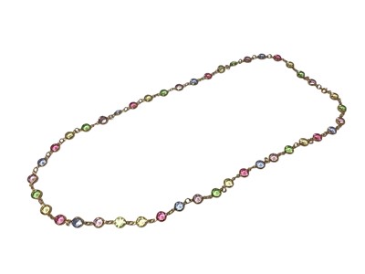 Lot 567 - Multi-gem necklace with spectacle setting