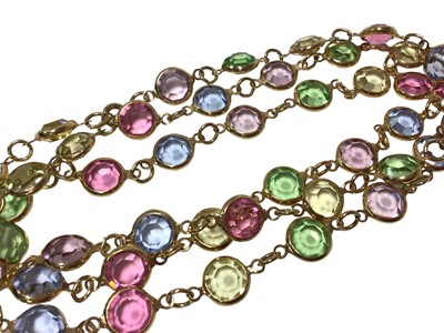 Lot 567 - Multi-gem necklace with spectacle setting