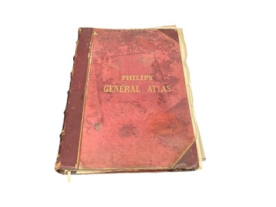 Lot 141 - 1862 Philips World Atlas, contents detached and possibly not complete, housing a large collection of maps