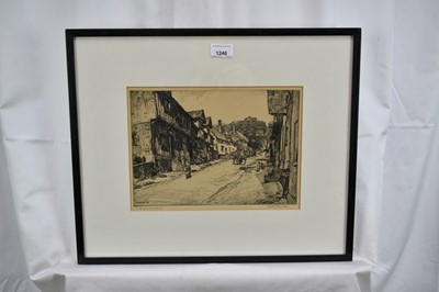Lot 1246 - *Leonard Russell Squirrell (1893-1979) etching - Kersey, The Top of the Street, signed and titled below in pencil, 20cm x 29cm, in glazed frame