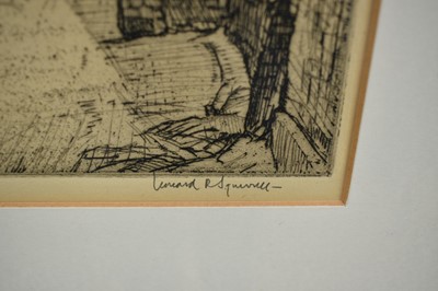 Lot 1246 - *Leonard Russell Squirrell (1893-1979) etching - Kersey, The Top of the Street, signed and titled below in pencil, 20cm x 29cm, in glazed frame