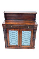 Lot 1413 - Regency rosewood chiffonier, the ledge back...