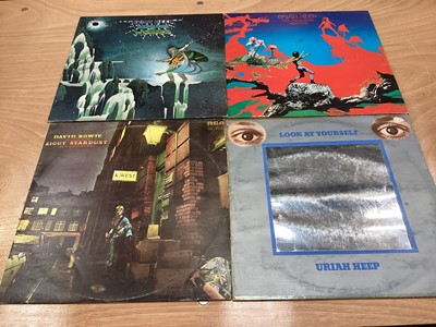 Lot 2281 - Vintage case of LP records including The Who, Uriah Heep, Bowie, Toyah, UB40, Yes and Vangelis etc
