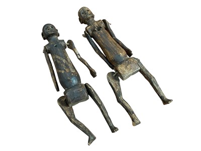 Lot 2612 - Pair of African tribal jointed dolls