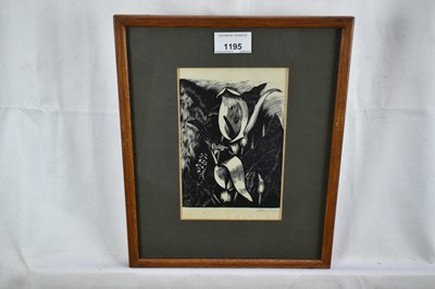 Lot 1195 - *John Nash (1893-1977) signed woodblock - Arum (from Poisonous Plants, 1927), 18cm x 11.5cm, in glazed frame