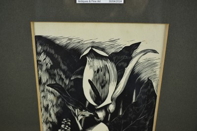 Lot 1195 - *John Nash (1893-1977) signed woodblock - Arum (from Poisonous Plants, 1927), 18cm x 11.5cm, in glazed frame