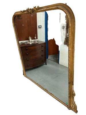 Lot 1376 - Early Victorian gilt framed overmantel mirror